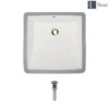 Rene 17" Rectangle Porcelain Bathroom Sink, Biscuit, R2-1003-B-PUD-C