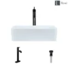 Rene 19" Rectangle Porcelain Bathroom Sink, White, with Faucet, R2-5007-W-R9-7001-ABR