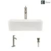 Rene 19" Rectangle Porcelain Bathroom Sink, Biscuit, with Faucet, R2-5007-B-R9-7001-BN