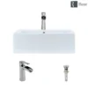 Rene 21" Rectangle Porcelain Bathroom Sink, White, with Faucet, R2-5018-W-R9-7008-C