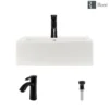 Rene 21" Rectangle Porcelain Bathroom Sink, Biscuit, with Faucet, R2-5018-B-R9-7005-ABR