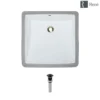 Rene 17" Rectangle Porcelain Bathroom Sink, White, R2-1003-W-PUD-ABR
