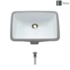 Rene 21" Rectangle Porcelain Bathroom Sink, White, R2-1002-W-PUD-C