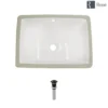 Rene 18" Rectangle Porcelain Bathroom Sink, Biscuit, R2-1007-B-PUD-ABR