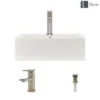 Rene 21" Rectangle Porcelain Bathroom Sink, Biscuit, with Faucet, R2-5018-B-R9-7002-BN
