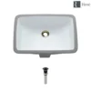 Rene 21" Rectangle Porcelain Bathroom Sink, White, R2-1002-W-PUD-ABR