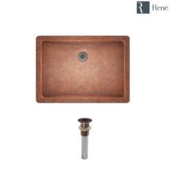 Rene 21" Rectangular Copper Bathroom Sink, R4-1006-GD-ORB