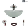 Rene 17" Round Glass Bathroom Sink, Frosted, with Faucet, R5-5002-WF-ORB