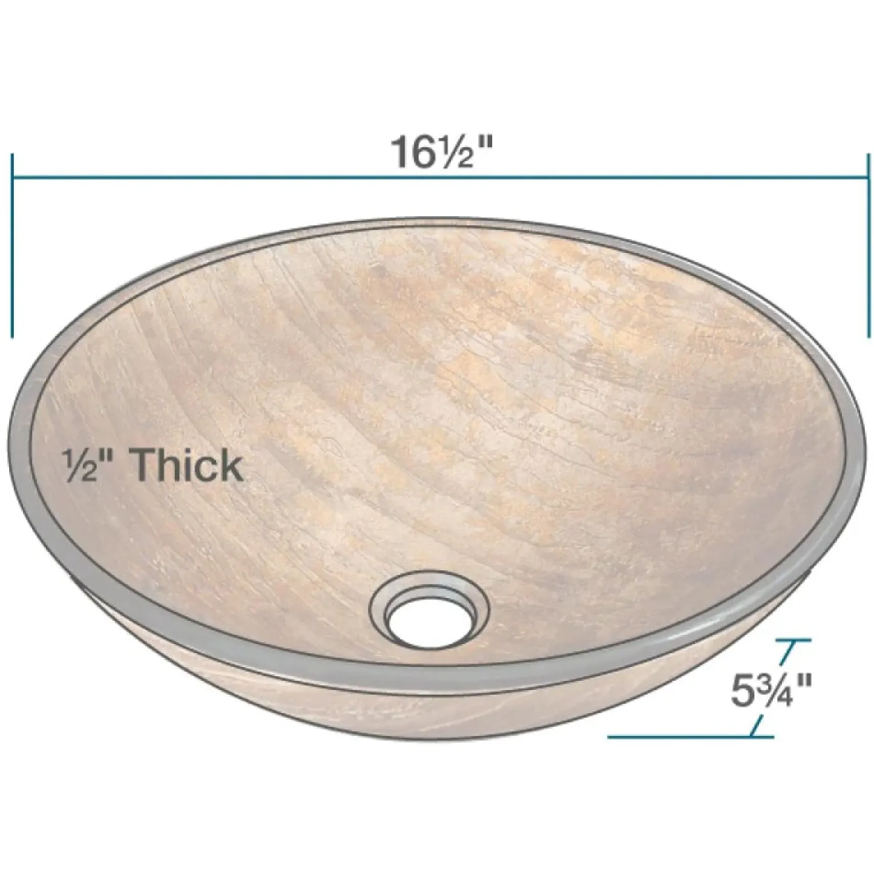 Rene 17" Round Glass Bathroom Sink, Bronze, with Faucet, R5-5030-R9-7001-BN