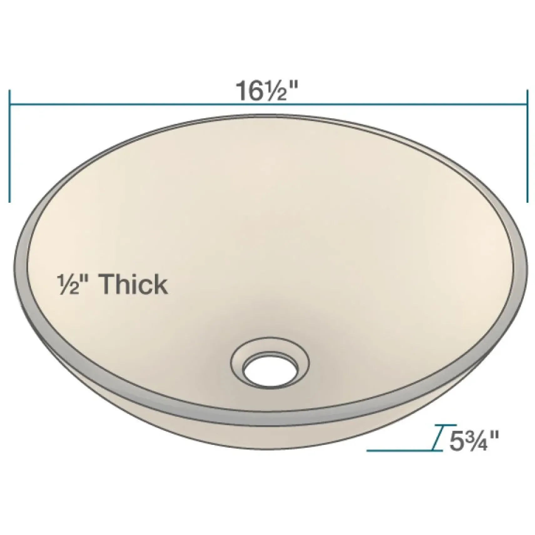 Rene 17" Round Glass Bathroom Sink, Cashmere, with Faucet, R5-5001-CAS-R9-7007-ABR