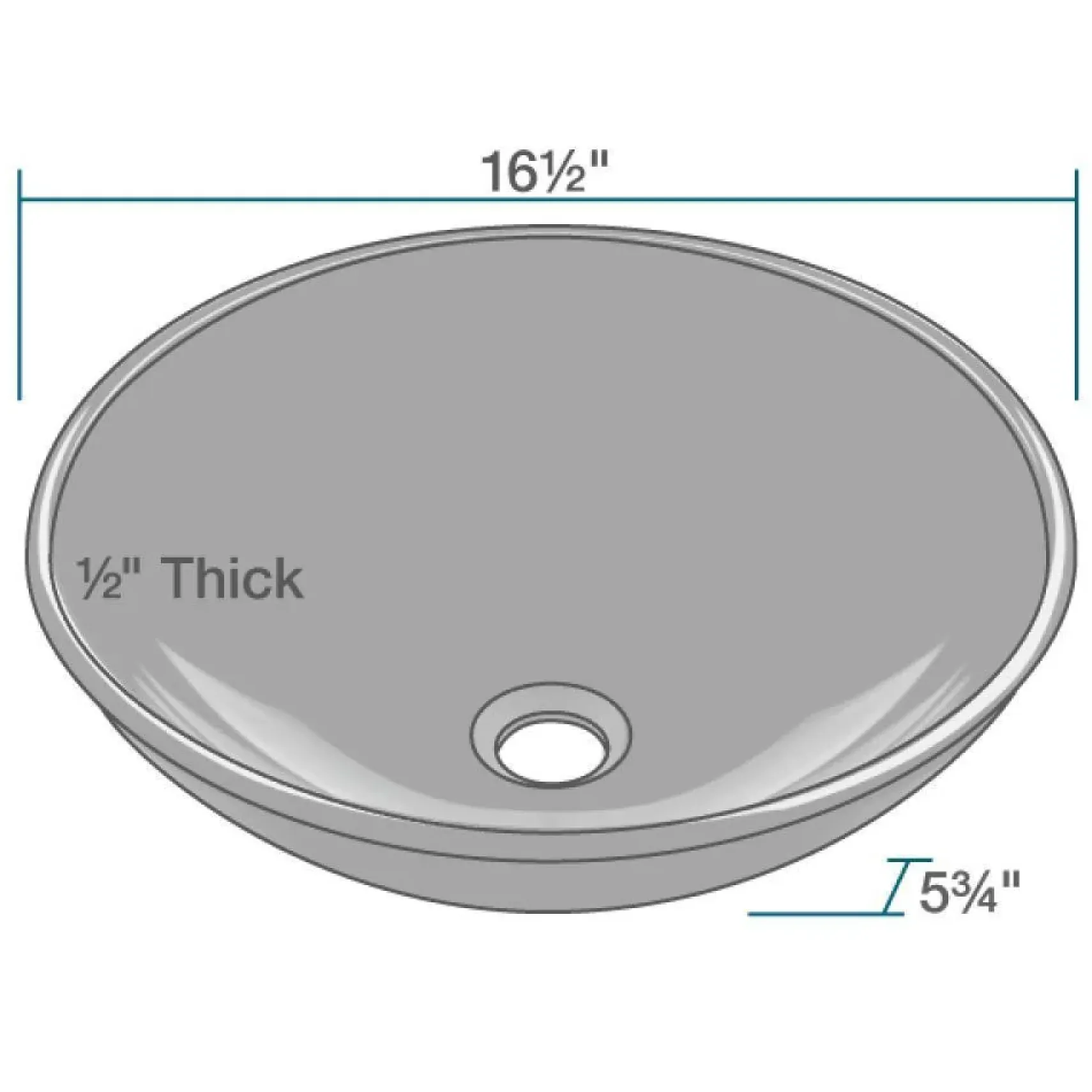 Rene 17" Round Glass Bathroom Sink, Noir, with Faucet, R5-5001-NOR-WF-C