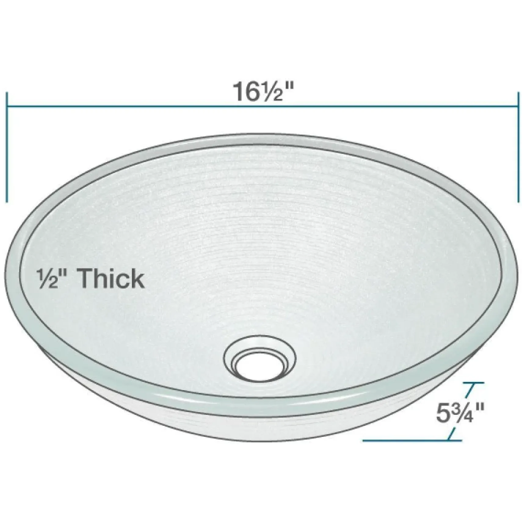 Rene 17" Round Glass Bathroom Sink, Sparkling Silver, with Faucet, R5-5034-R9-7001-C