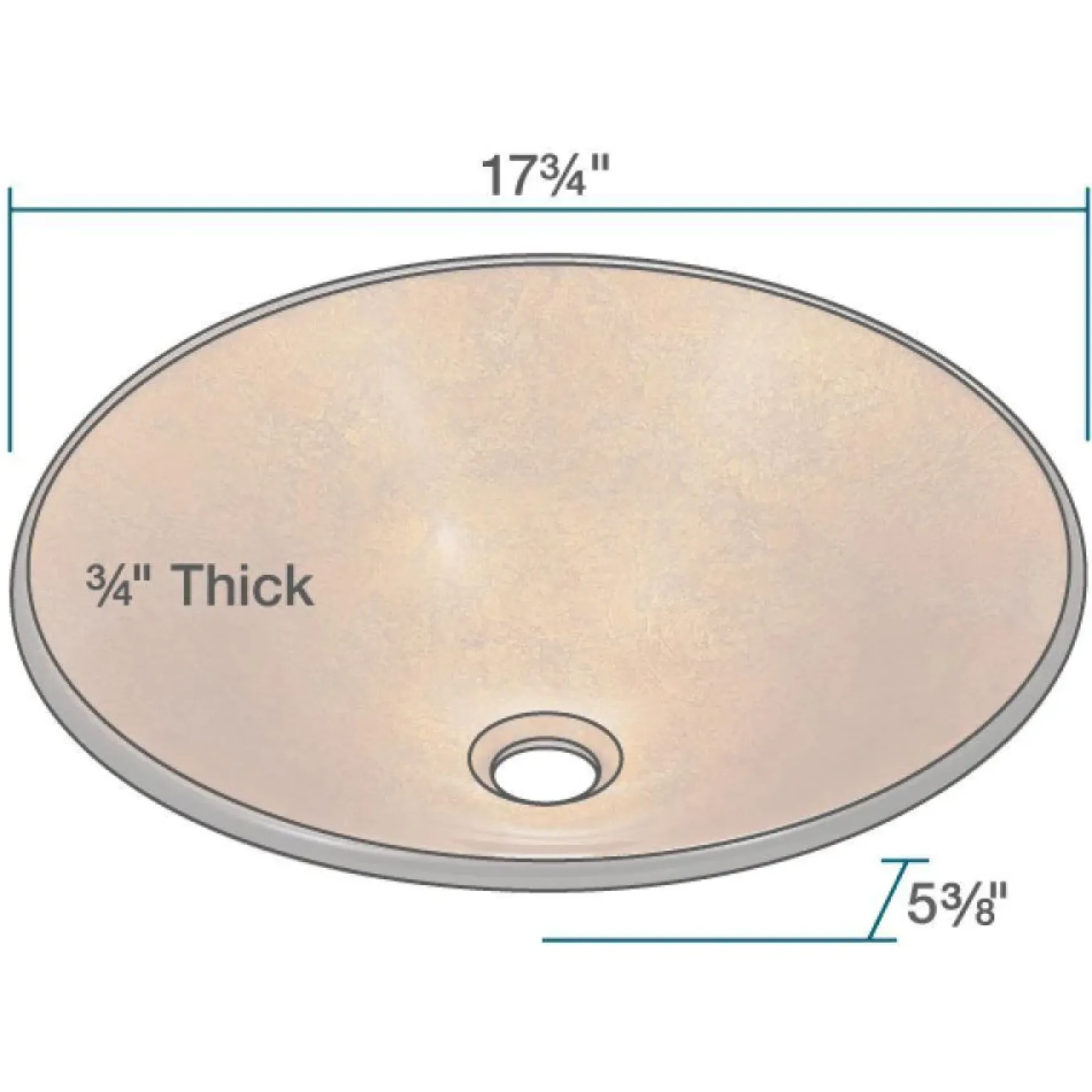 Rene 18" Round Glass Bathroom Sink, Orange Gold Foil, with Faucet, R5-5013-WF-ABR