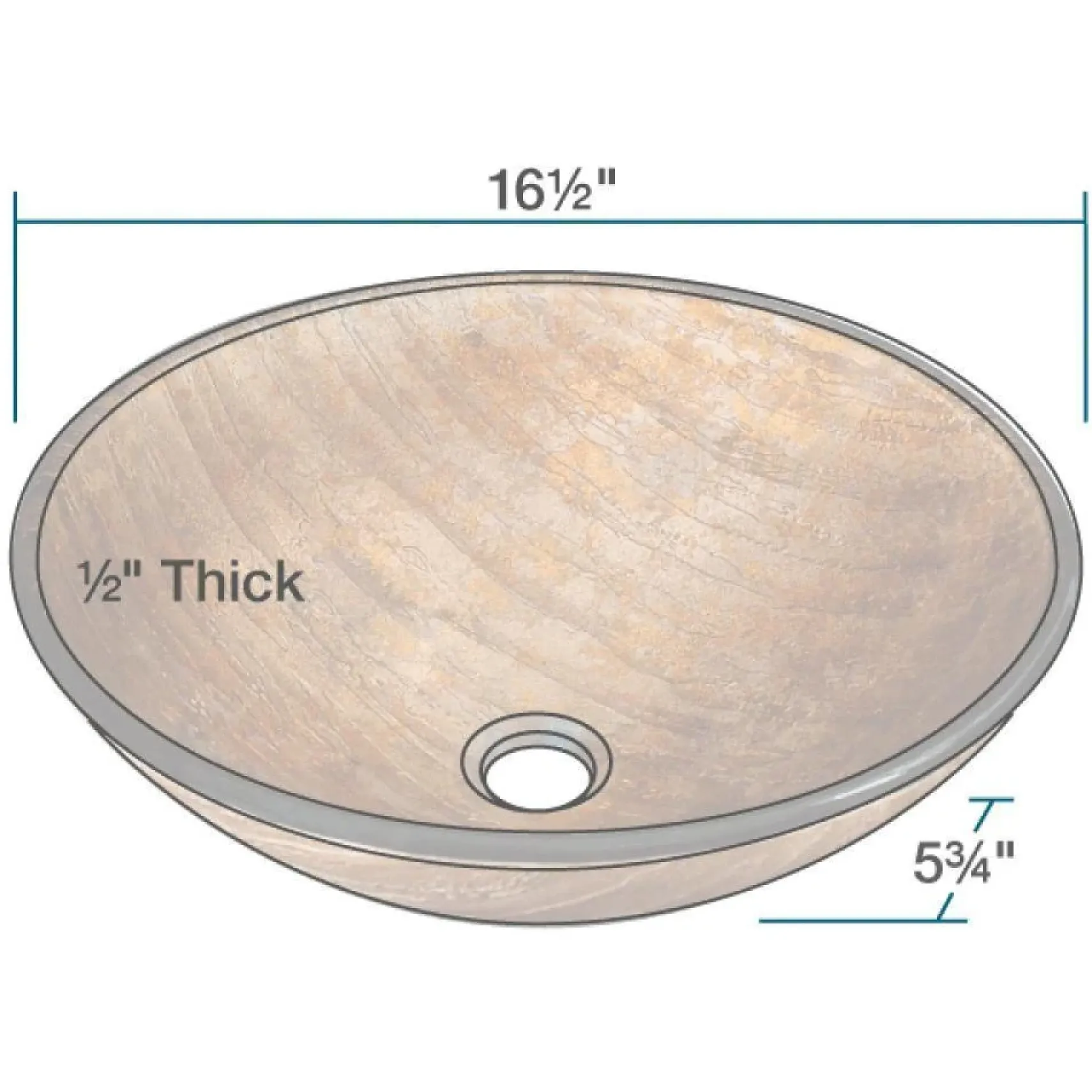 Rene 17" Round Glass Bathroom Sink, Bronze, with Faucet, R5-5030-R9-7007-ABR