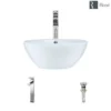 Rene 16" Round Porcelain Bathroom Sink, White, with Faucet, R2-5031-W-R9-7003-C