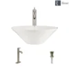 Rene 17" Round Porcelain Bathroom Sink, Biscuit, with Faucet, R2-5015-B-R9-7001-BN
