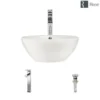 Rene 16" Round Porcelain Bathroom Sink, Biscuit, with Faucet, R2-5031-B-R9-7003-C