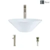 Rene 17" Round Porcelain Bathroom Sink, White, with Faucet, R2-5015-W-R9-7003-BN