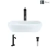 Rene 17" Round Porcelain Bathroom Sink, White, with Faucet, R2-5011-W-R9-7001-ABR