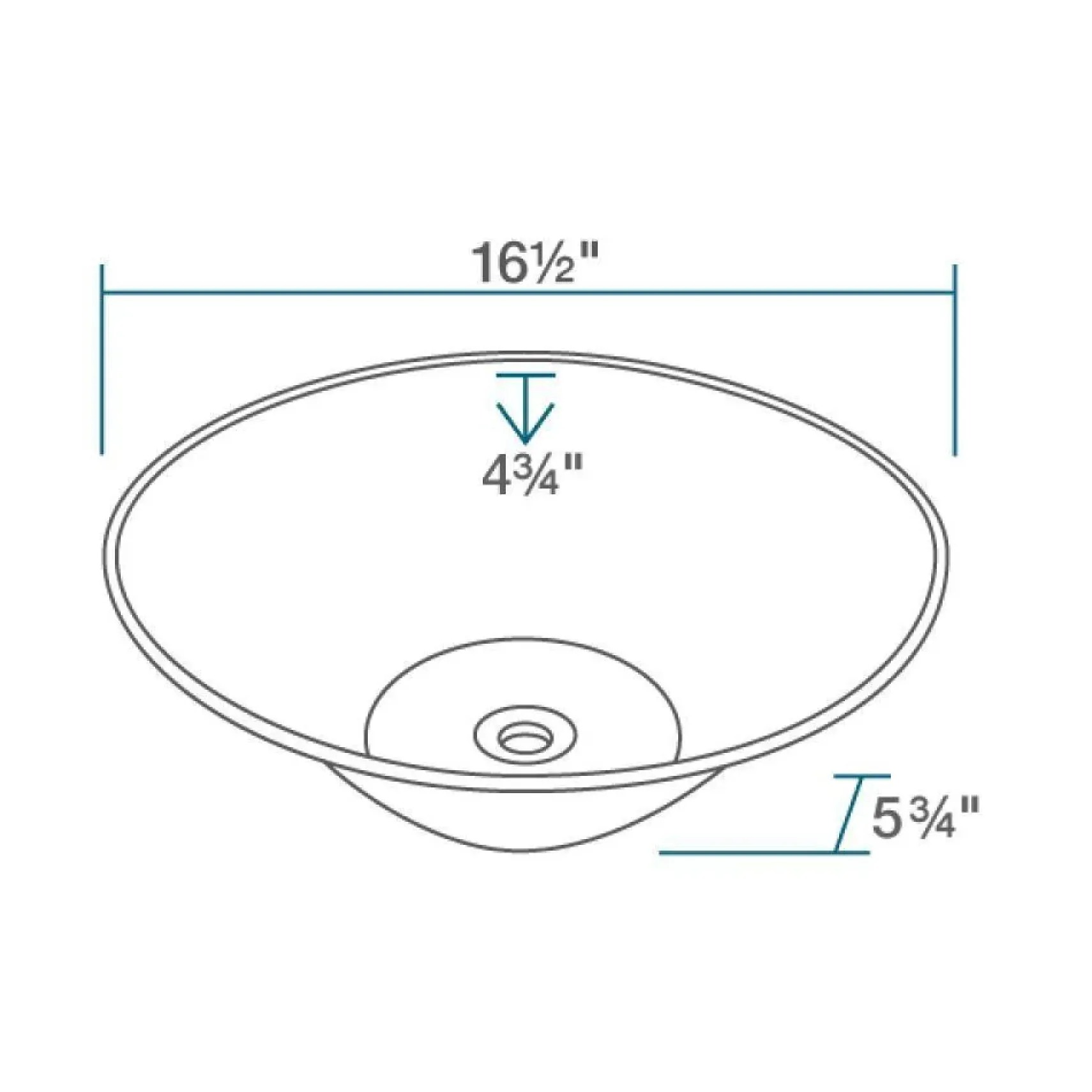 Rene 17" Round Porcelain Bathroom Sink, White, with Faucet, R2-5015-W-R9-7007-BN
