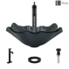 Rene 17" Specialty Glass Bathroom Sink, Smoky Black, with Faucet, R5-5012-R9-7001-ABR