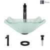 Rene 17" Specialty Glass Bathroom Sink, Frosted, with Faucet, R5-5011-R9-7006-ABR