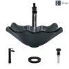 Rene 17" Specialty Glass Bathroom Sink, Smoky Black, with Faucet, R5-5012-R9-7007-ABR