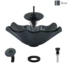 Rene 17" Specialty Glass Bathroom Sink, Smoky Black, with Faucet, R5-5012-WF-ABR