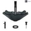 Rene 17" Specialty Glass Bathroom Sink, Smoky Black, with Faucet, R5-5012-R9-7003-ABR
