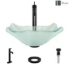 Rene 17" Specialty Glass Bathroom Sink, Frosted, with Faucet, R5-5011-R9-7001-ABR