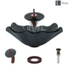 Rene 17" Specialty Glass Bathroom Sink, Smoky Black, with Faucet, R5-5012-WF-ORB