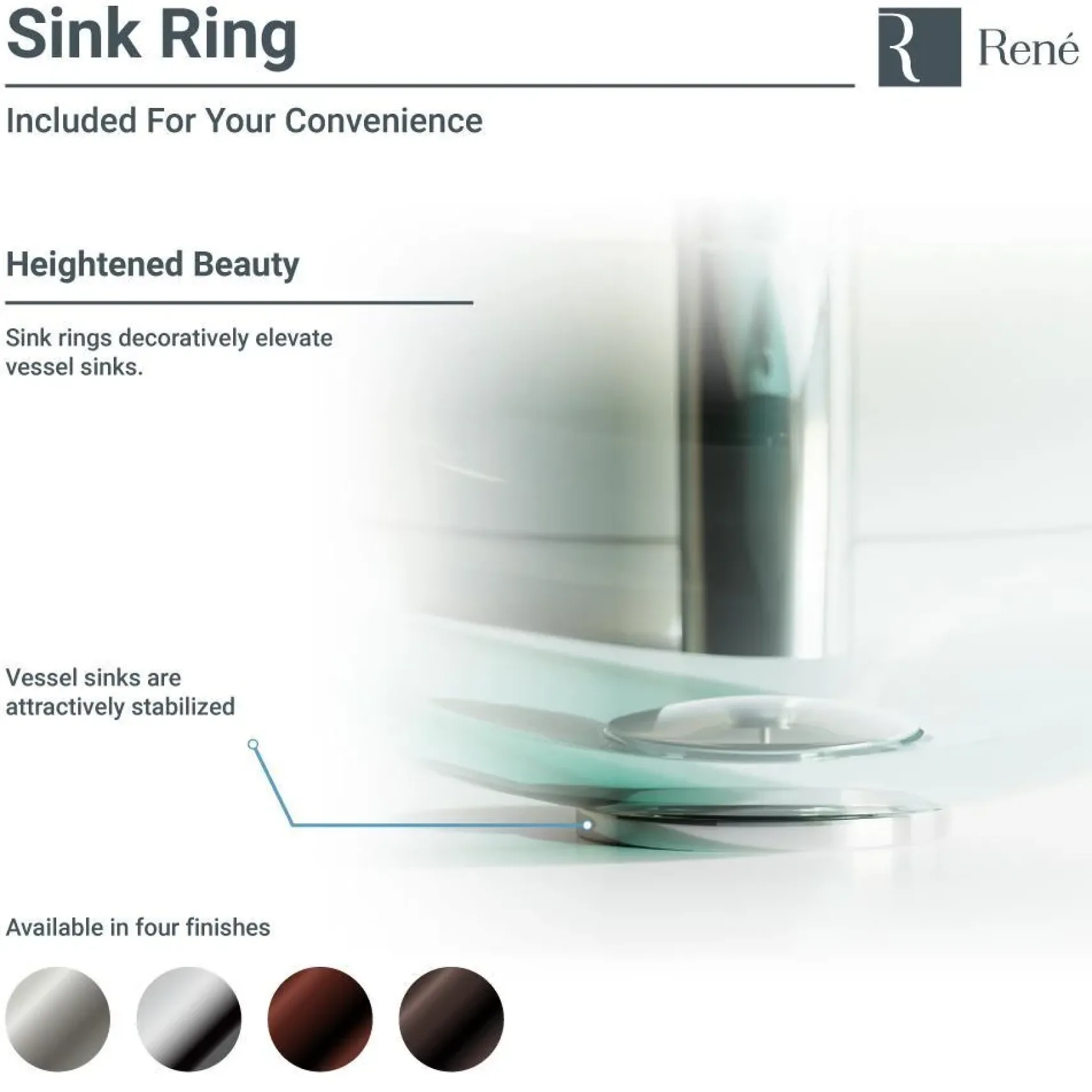 Rene 17" Square Glass Bathroom Sink, Noir, with Faucet, R5-5003-NOR-WF-C
