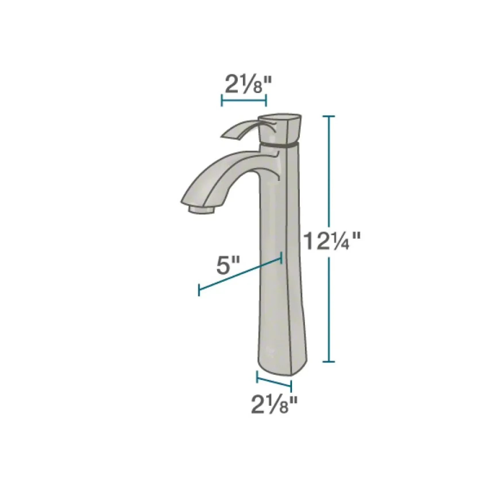 Rene 17" Square Glass Bathroom Sink, Crystal, with Faucet, R5-5003-CRY-R9-7006-BN