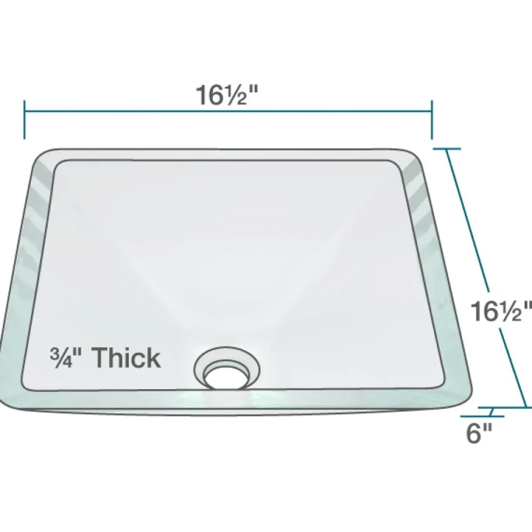 Rene 17" Square Glass Bathroom Sink, Crystal, with Faucet, R5-5003-CRY-R9-7006-BN