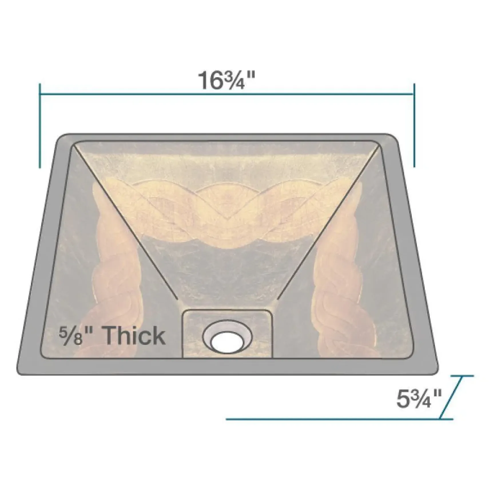 Rene 17" Square Glass Bathroom Sink, Metallic Green and Gold, with Faucet, R5-5036-R9-7003-C