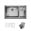 Rene 33" Stainless Steel Farmhouse Sink, 70/30 Double Bowl, 16 Gauge, R1-3003L-16