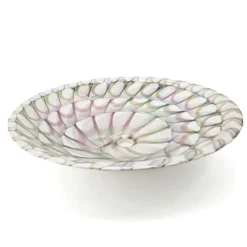Ruvati 20 inch Murano Glass Art Drop In Round Decorative Pattern Bathroom Sink, Nautilus Brown, RVB3026