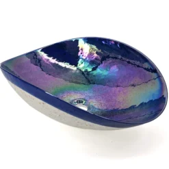 Ruvati 19 inch Murano Glass Art Vessel Seashell Decorative Pattern Bathroom sink, Celestial Blue, RVB3042