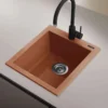 Ruvati 16 x 20 inch epiGranite Drop-in Topmount Granite Composite Single Bowl Kitchen Sink, Clay, RVG1016TC