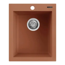 Ruvati 16 x 20 inch epiGranite Drop-in Topmount Granite Composite Single Bowl Kitchen Sink, Clay, RVG1016TC