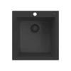 Ruvati 18 x 20 inch epiGranite Drop-in Topmount Granite Composite Single Bowl Wet Bar Prep Sink, Midnight Black, RVG1018BK