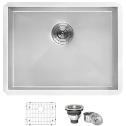 Ruvati 23" x 18" x 12" Deep Laundry Utility Sink Undermount 16 Gauge Stainless Steel, RVU6100