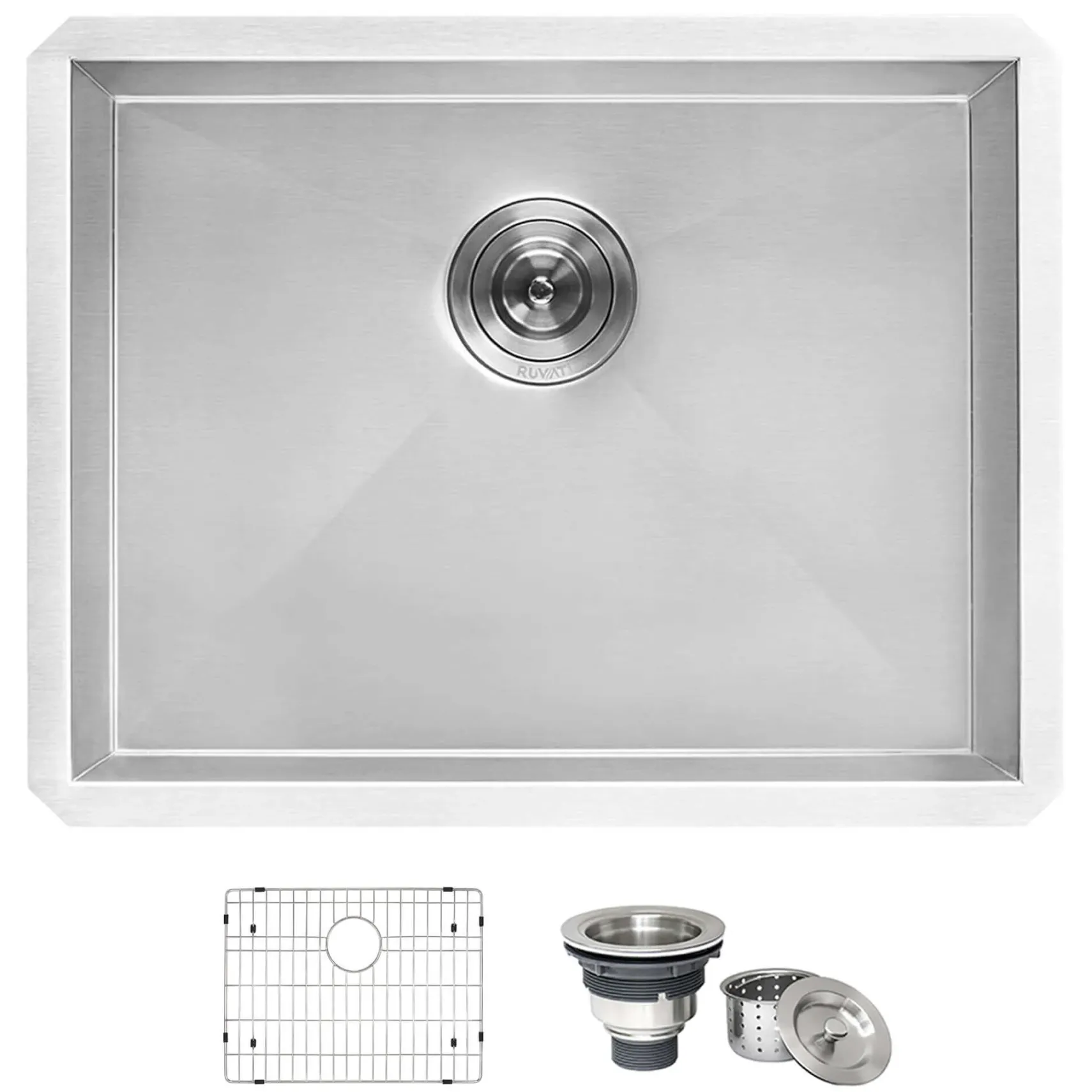 Ruvati 21" x 18" x 12" Deep Laundry Utility Sink Undermount 16 Gauge Stainless Steel, RVU6121