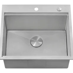 Ruvati 25 x 22 x 12 inch Drop-in Topmount Laundry Utility Workstation Sink 16 Gauge Stainless Steel, RVU6425