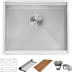 Ruvati Alto 23" x 19" x 13" Deep Laundry Utility Workstation Sink Undermount 16 Gauge, Stainless Steel, 16, RVU6320