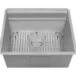 Ruvati Alto 23 x 19 x 12 inch Deep Laundry Workstation Sink with Washboard Undermount Stainless Steel, 16, RVU6525