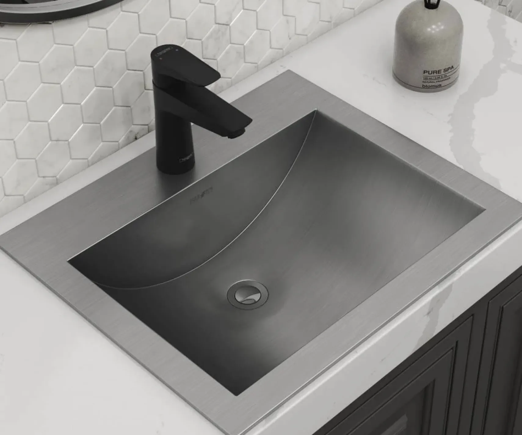 Ruvati Ariaso 21" Rectangle Drop In Stainless Steel Bathroom Sink, 16 Gauge, RVH5110ST