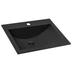Ruvati Ariaso 21" Rectangle Drop In Stainless Steel Bathroom Sink, Gunmetal Matte Black, 16 Gauge, RVH5110BL