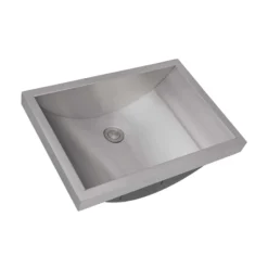 Ruvati Ariaso 20 x 14 inch Brushed Stainless Steel Rectangular Bathroom Sink Semi-Recessed- 16, RVH6211ST