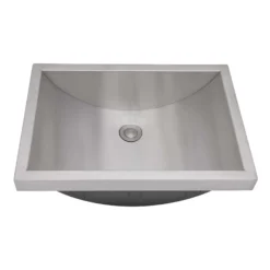Ruvati Ariaso 20 x 14 inch Brushed Stainless Steel Rectangular Bathroom Sink Semi-Recessed- 16, RVH6211ST
